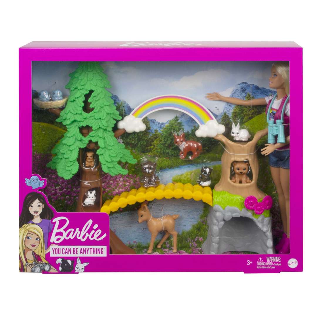 Barbie Career Wilderness Guide Playset With Blonde Doll And 10 Animal Figures