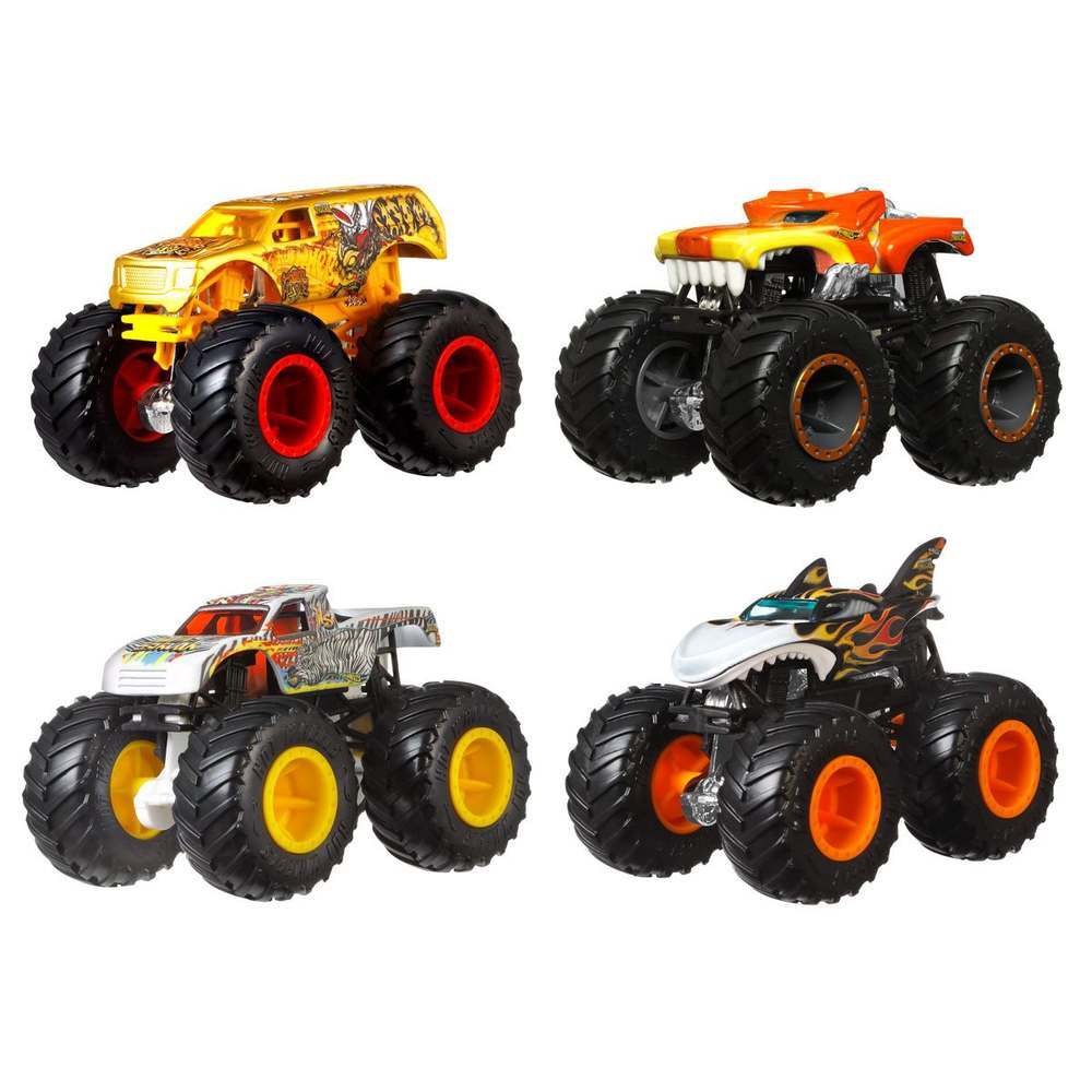 Hot Wheels Monster Trucks Demolition Doubles, 4-Pack Of 1:64 Scale Toy Trucks