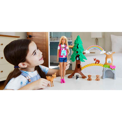 Barbie Career Wilderness Guide Playset With Blonde Doll And 10 Animal Figures