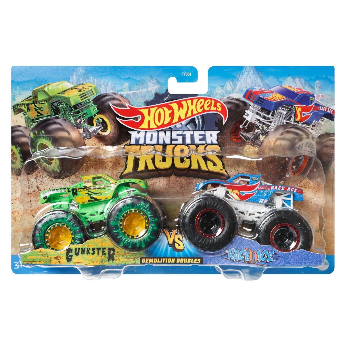 Hot Wheels Monster Trucks Demolition Doubles, 2-Pack Of 1:64 Scale Toy Trucks