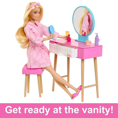 Barbie Doll And Bedroom Playset, Barbie Furniture With 20+ Pieces