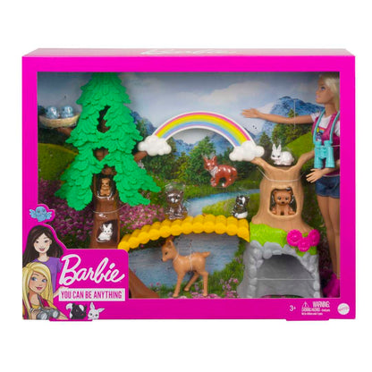 Barbie Career Wilderness Guide Playset With Blonde Doll And 10 Animal Figures